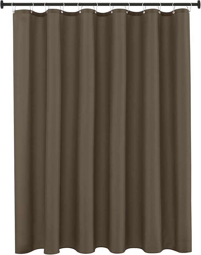 Biscaynebay Hotel Quality Fabric Shower Curtain Liners 72 Inch Width by 84 Inch Length, Taupe Water Resistant Bathroom Curtains, Rust Resistant Grommets Top Weighted Bottom Machine Washable
