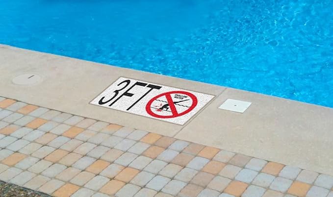 9FT Pool Depth Stickers, Anti-Slip Vinyl Markers - 6x6 Inches, Waterproof, Safety Number Signage for Swimming Pool Decks (9 ft)