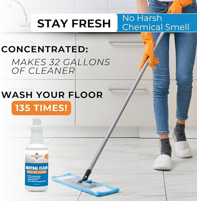 Groutastic PH-Neutral Floor Cleaner – Safe for Tile, Stone & Marble – Daily Mopping and Routine Floor Cleaning – Professional Grade Formula