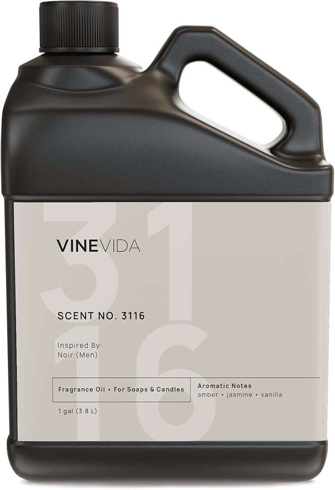 VINEVIDA Scent NO. 3116 Fragrance Oil - 1 Gallon (8lbs) - Inspired by: Noir (Men) Fragrance Oil for Candle Making - Made in USA Candle Scents Scents for Soap Making