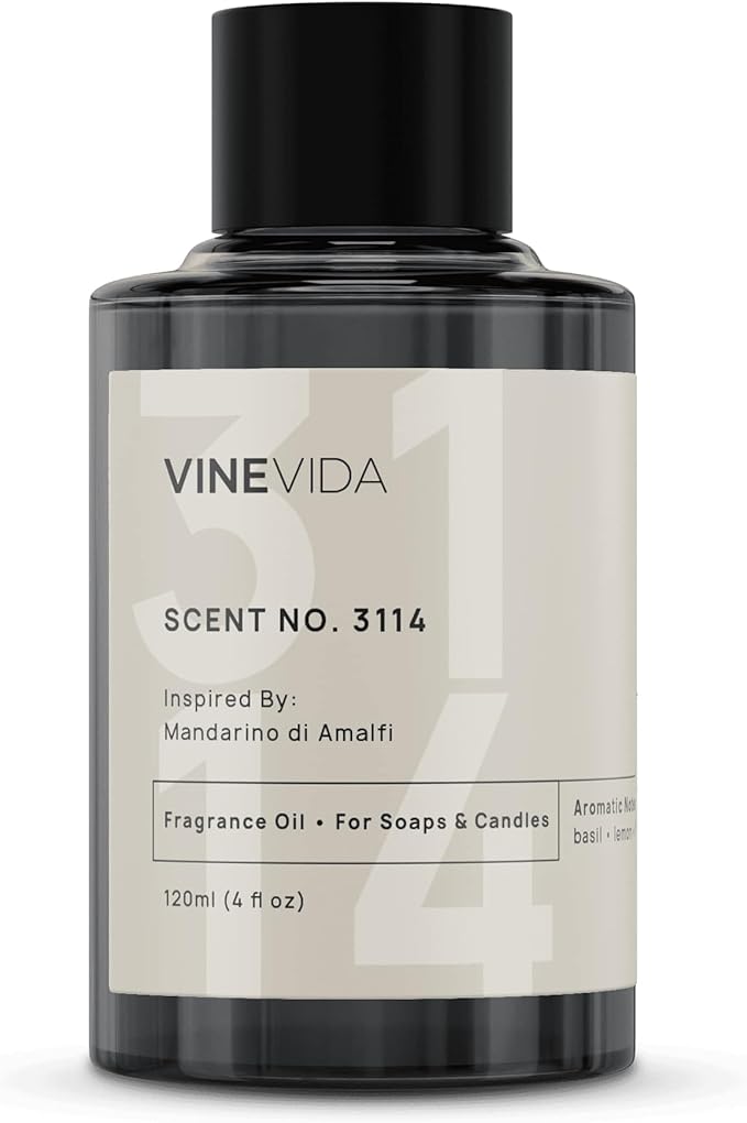 VINEVIDA Scent NO. 3114 Fragrance Oil - 120mL (4oz) - Inspired by: Mandarino di Amalfi Fragrance Oil for Candle Making - Made in USA Candle Scents Scents for Soap Making