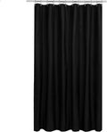 N&Y HOME Fabric Shower Curtain or Liner Extra Long 72 x 84 Inches - Hotel Quality, Machine Washable, Water Repellent - Black, 72x84