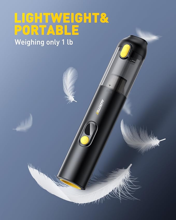 AUXITO Car Vacuum Portable Cordless 14000Pa Suction, Handheld Vacuum Blow & Suction 2 in 1, Small Vacuum Cleaner Hand Held Vacuum for Car, Home, Pet, Office, Ideal Gifts for Men & Women (Black)