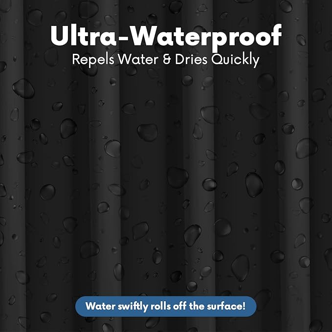 Premium Shower Curtain Liner, 72"W X 72"H - PVC-Free, 6G PEVA Shower Curtain with 12 Rust Proof Grommets And Magnet-weighted Bottom Hem - Moisture Stain Proof Shower Curtain Liner - Black