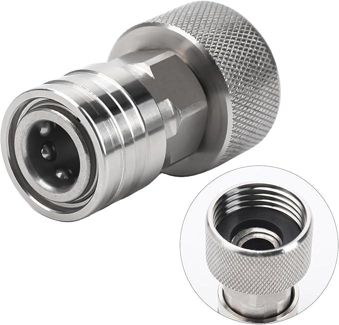 Garden Hose to Pressure Washer Adapter, 3/4" GHT to 1/4" Quick Connect, Hose to Power Washer Connector with Stainless Steel Construction for Car Wash, Nozzle and Sprayer Attachment, Stainless Steel