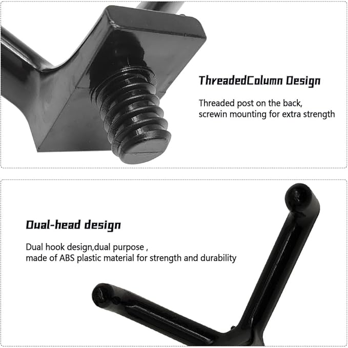 9 Pcs ABS Storage Shed Tool Hooks Shed Tool Hangers Fit for Suncast & Craftsman Sheds Include J-Shape, U-Shape and V-Shape for Organizing Tool, Ladders, Bulk Items, Hoses & Garden Tools Black