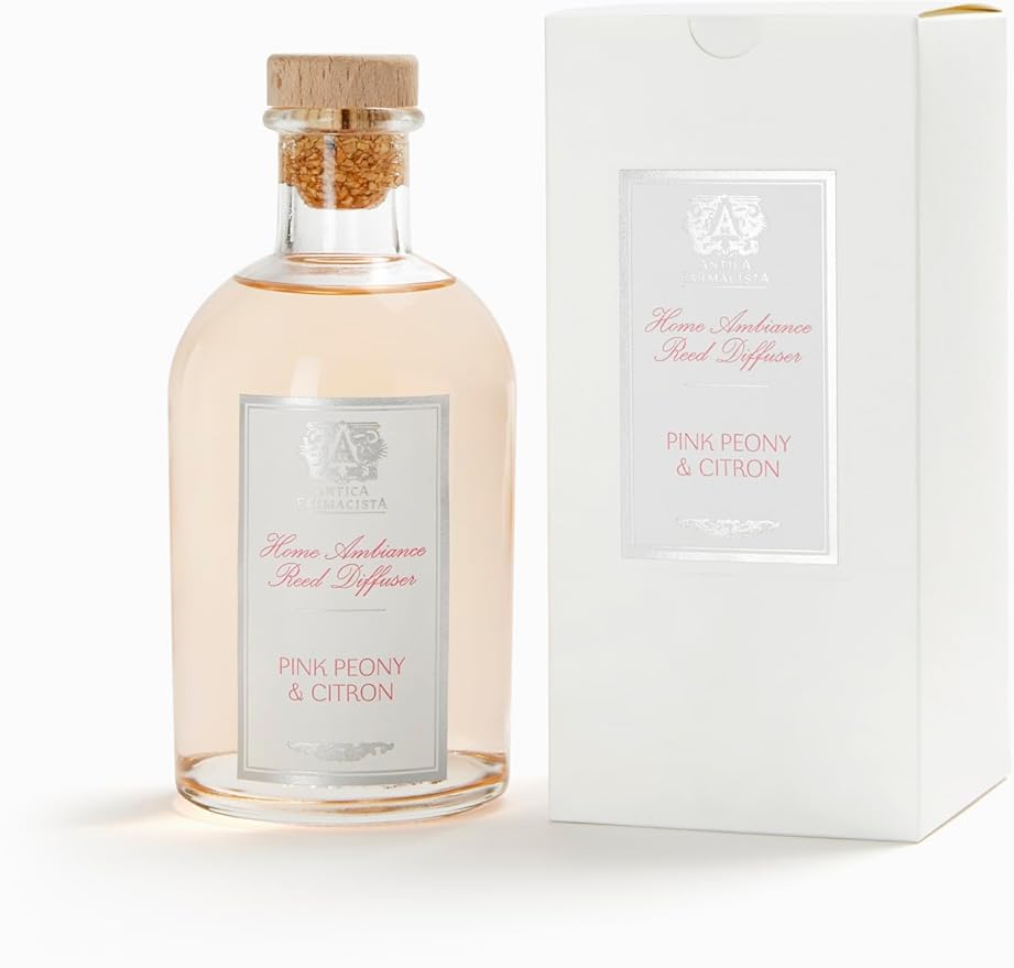 Antica Farmacista Home Ambiance Diffuser - Long-Lasting Reed Scent Diffuser - Luxury Room Freshener Gift - Pink Peony & Citron, 8.45 fl oz