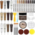 SEISSO Wood Furniture Repair Kit, 12 Colors Wood Fillers&Touch Up Markers, Wood Putty with Polish Wax, Wood Repairing Kit of Stains, Scratches, Holes, Cracks(40 PCs)