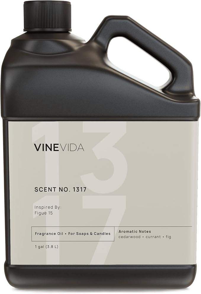 VINEVIDA Scent NO. 1317 Fragrance Oil - 1 Gallon (8lbs) - Inspired by: Figue 15 Fragrance Oil for Candle Making - Made in USA Candle Scents Scents for Soap Making