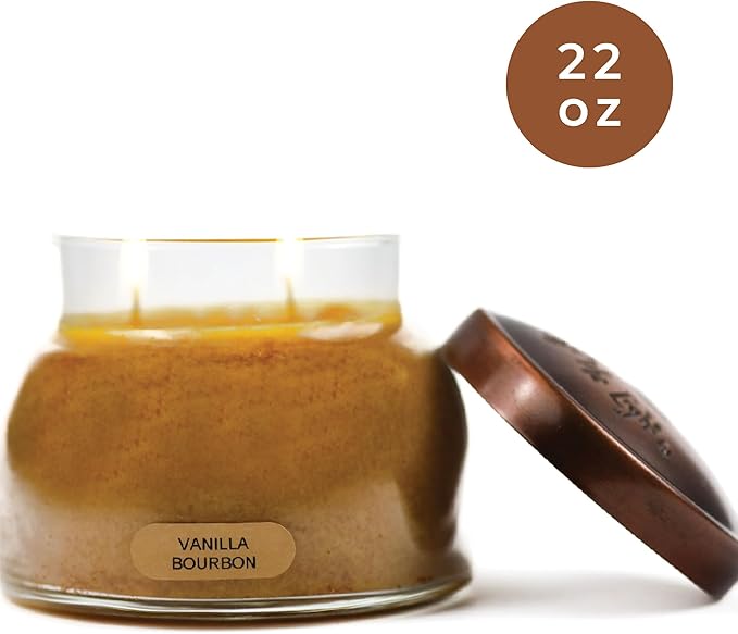 A Cheerful Giver - Vanilla Bourbon - 22oz Mama Scented Candle Jar with Lid - Keepers of The Light - 125 Hours of Burn Time, Gift Candle, Brown
