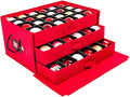 Santa's Bags [Christmas Ornament Storage Box with Dividers] - (Holds 72 Ornaments up to 3 Inches in Diameter) | Acid-Free Removable Trays with Separators | 3 Removable Drawer Style Trays