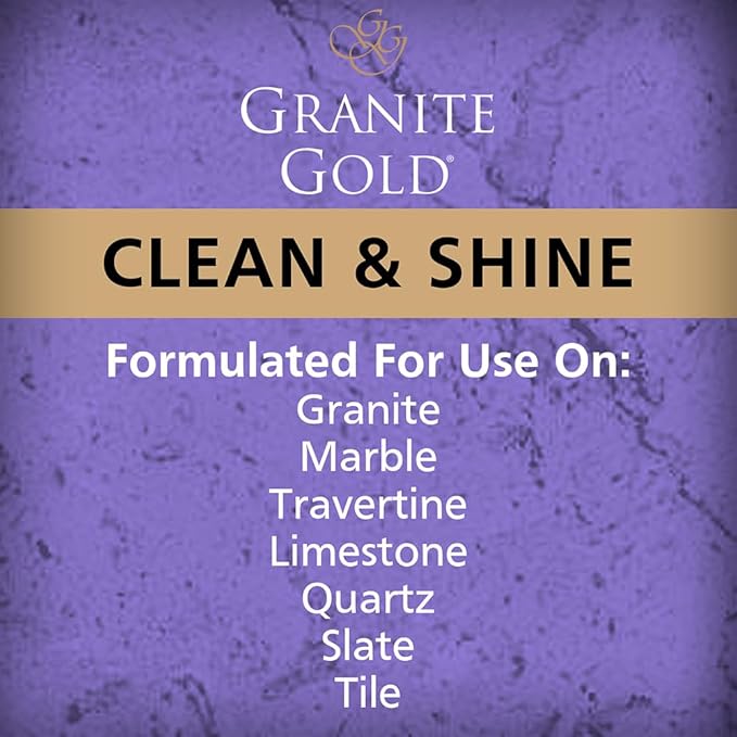 Granite Gold Clean and Shine Spray For Granite, Marble, Travertine, Quartz, Natural Stone Surfaces, 24 + 64 Fl Oz Value Pack