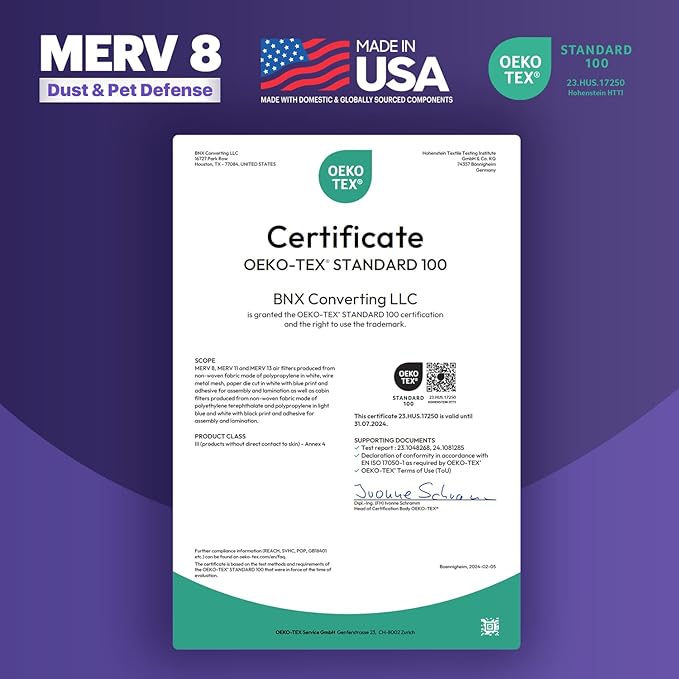 BNX TruFilter 14x30x1 Air Filter MERV 8 (4-Pack) - MADE IN USA – Dust & Pet Defense Electrostatic Pleated Air Conditioner HVAC AC Furnace Filters for Dust, Pet, Mold, Pollen MPR 600 – 700 & FPR 5