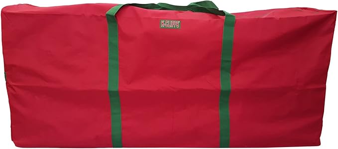 K-Cliffs Extra Large Christmas Tree Storage Bag Heavy Duty X'Mas Holiday Decoration Duffel Fits 9 ft Artificial Trees Durable Quality 65" x 30" x 15" Red