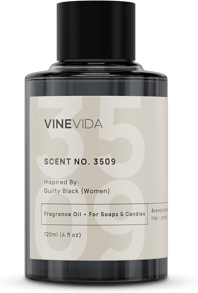 VINEVIDA Scent NO. 3509 Fragrance Oil - 120mL (4oz) - Inspired by: Guilty Black (Women) Fragrance Oil for Candle Making - Made in USA Candle Scents Scents for Soap Making