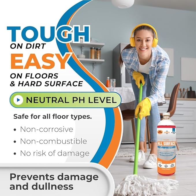 Groutastic All-Surface Daily Cleaner – Streak-Free Multi-Surface for Tile, Stone, Countertops, Stainless Steel & More, PH-Neutral, Residue-Free