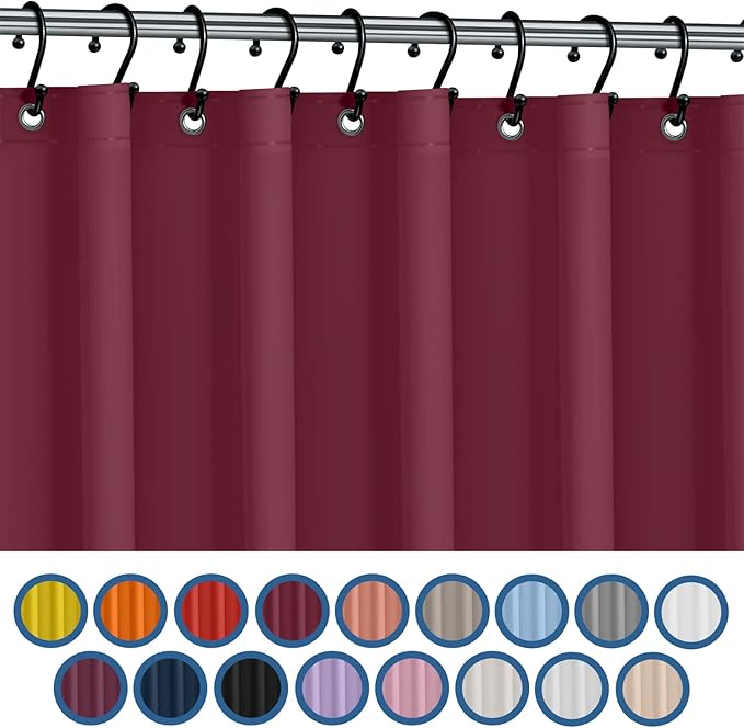 Premium Shower Curtain Liner, 72"W X 72"H - PVC-Free, 6G PEVA Shower Curtain with 12 Rust Proof Grommets And Magnet-weighted Bottom Hem - Moisture Stain Proof Shower Curtain Liner - Burgundy