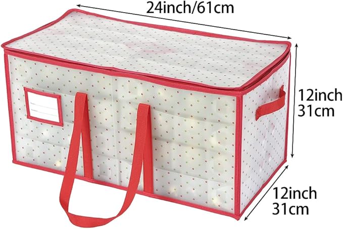 Sattiyrch Plastic Christmas Ornament Storage Box with Trays,Customizable Dividers, Dust-Proof Durable Ornament Organizer Holder,Christmas Storage Containers,Holds 128 x 3 inch Ornaments