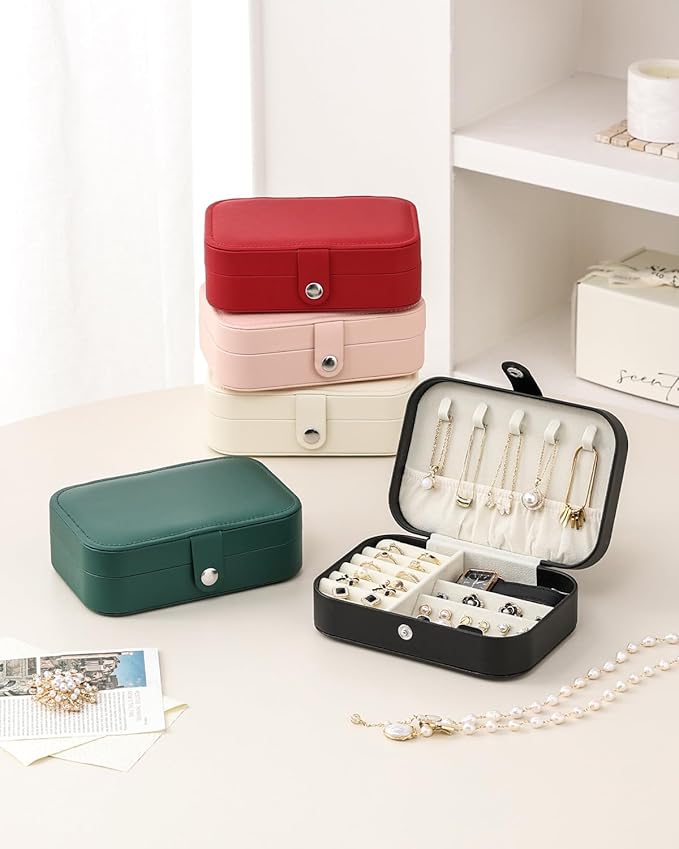 CASEGRACE Jewelry Box For Women Portable Travel Jewelry Case for Necklace Earring Rings Jewelry Holder Case Gift Box Girls