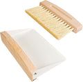 Small Dust Pan and Brush Set, Mini Hand Broom and Dustpan Set, Wooden Crumb Sweeper for Home Desktop, Sofa, Pet Care Household (White)