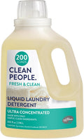 The Clean People Liquid Laundry Detergent - Recyclable Packaging, Stain Fighting - Ultra Concentrated, Laundry Soap - Fresh Scent, 200 Loads
