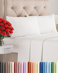 Twin XL 4 Piece Sheet Set - Comfy Breathable & Cooling - Soft Hotel Luxury Bedding Set with 8-16 Inch Deep Pockets - 1 Flat & 1 Fitted Sheet & 2 Pillowcases - Wrinkle Free & Easy Care - Antique White