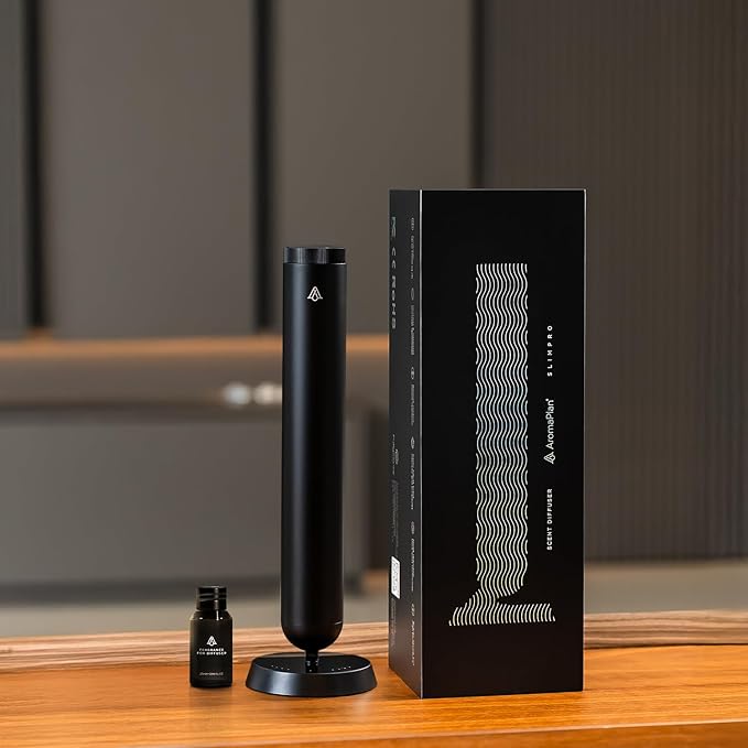 AromaPlan 5-Star Collection Cold Air Diffuser (Fragrance &Sample Set Included) –Recharchable Waterless Diffuser,Brushed Aluminum Body | Remote &Touch Control | Silent,Energy-Saving, 1-Week Battery, Bl