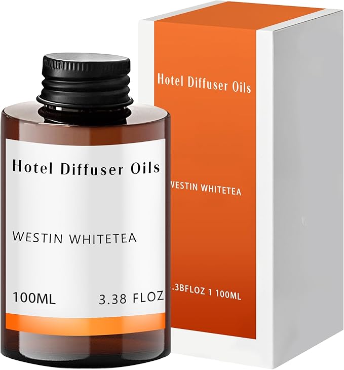 White Tea Diffuser Oil - Luxury Essential Oils for Diffuser Refill, Long-Lasting, Natural Home Fragrance and Hotel Scent for Diffusers & Machines (3.38 Fl Oz)