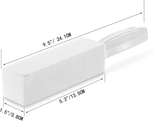 2 Pack Pumice Stone for Toilet Bowl Cleaning with Handle, Scouring Stick Remove Toilet Bowl Hard Water Rings, Calcium Buildup and Rust for Cleaning Toilet, Bathroom, Kitchen Sink, Grill (White)