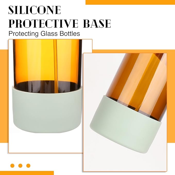 ZENOWICK 2 Pack/16 Oz Glass Spray Bottles, Refillable Empty Containers with Silicone Sleeve, Upgraded Adjustable Nozzle Spray Bottle Sets for Cleaning, Essential Oils, Hair (Amber)