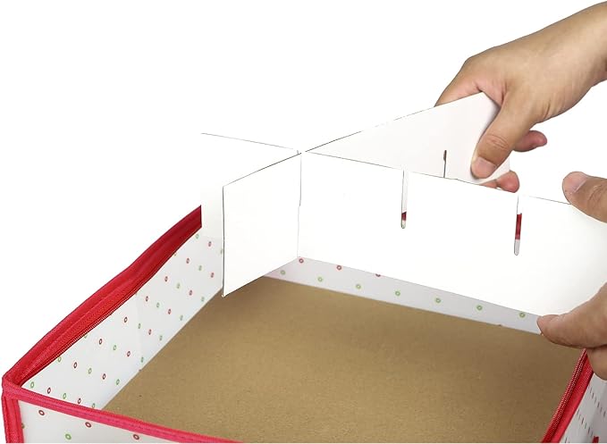 Sattiyrch Plastic Christmas Ornament Storage Box with Trays,Customizable Dividers,Dust-Proof Durable Ornament Organizer Holder,Christmas Storage Containers,Holds 64 x 3 inch Ornaments