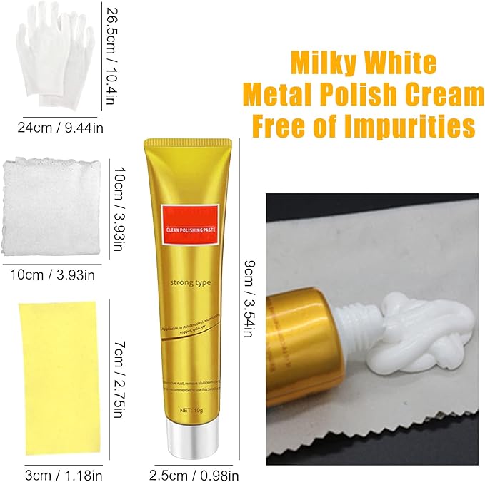 Instashine Metal Polish Cream, Ultimate Metal Polish Cream, Fixini All Metal Polish Cream, Instashine Metal Polish, Ultimate Metal Polishing Cream for Stainless Steel/Aluminum/Brass/Copper (3Pcs)