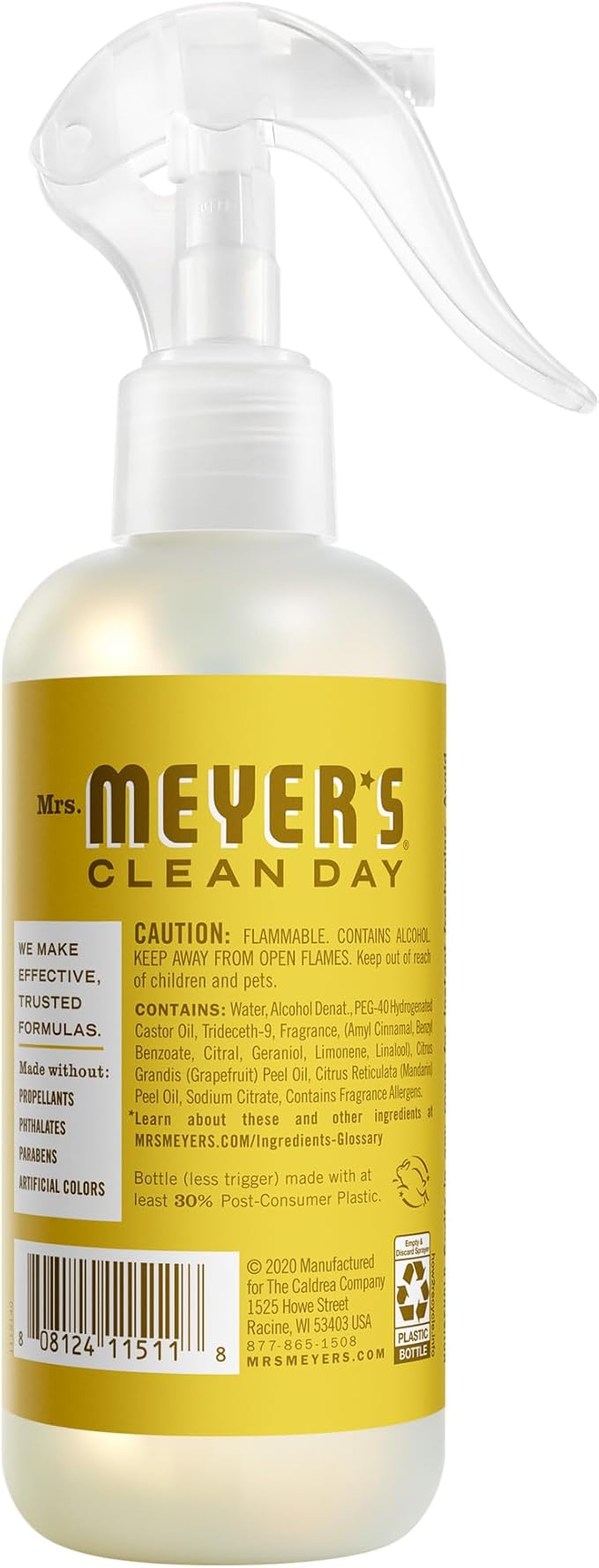 MRS. MEYER'S CLEAN DAY Room and Air Freshener Spray, Non-Aerosol Spray Bottle Infused with Essential Oils, Daisy, 8 fl. oz