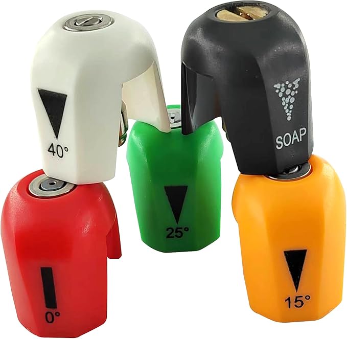 Fesasn Quick Connect Pressure Washer Spray Tips, Replacement SPX 3000 series Quick Connect Nozzle Head Kit, Tip for Sun Joe SPX 3000 Series and Universal Pressure Washers (0°, 15°, 25°, 40°, Soap)