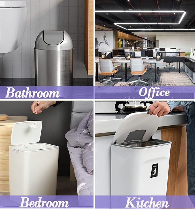 3 Gallon 180pcs Small Multi Trash Bags Strong Pink Grey Gold Garbage Bags,Plastic Bathroom Trash Can Bin Liners Unscented,Waste Basket Liner Fit 10-13 Liter,2.5-2.6 Gallon,3.2Gallon(3-PGG180)