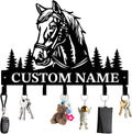Personalized Custom Name Farm Horse Wall Key Hooks,Metal Horse Art Clothes Hooks,Metal Horse Wall Home Storage Decorative,For Front Door, Hallway, Kitchen, Bedroom,Keys,Hats (Style L)