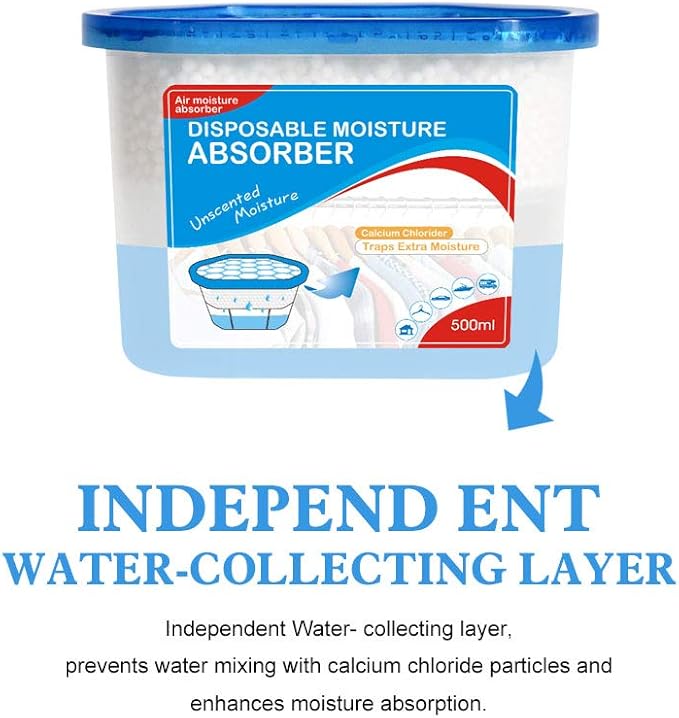 CANAGER Fragrance Free Moisture Absorber Box,Odor Eliminator and Dehumidifier Boxes for Closet,Bedroom,Kitchen,Bathroom-6 Packs,Cups - Traps Moisture for Fresher, Cleaner Air