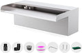 Waterfall Pool Fountain LONGRUNNEW 304 Stainless Steel 11.8" Rectangular Waterfall Spillway, Water Fall Fountain with Pipe Connector for Garden Outdoor, Swimming Pools, Fountains, Pond and Spa