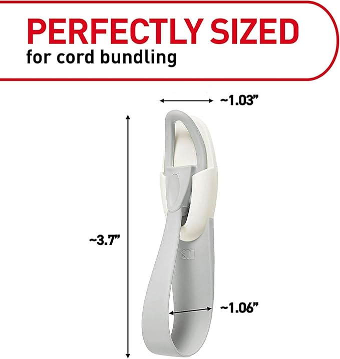 Command Cord Bundlers, Damage-Free Hanging Cord Organizer, No Tools Cord Bundler for Hanging Electrical Cables of Christmas Decorations, 6 Gray Cord Bundlers and 12 Command Strips