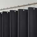 THAIGEE Water-Repellent Fabric Shower Curtain Liner - Hotel Quality Machine Washable, 3 Heavy-Duty Magnets with Rustproof Grommets & Weighted Hem, Standard Size 72x78in Black