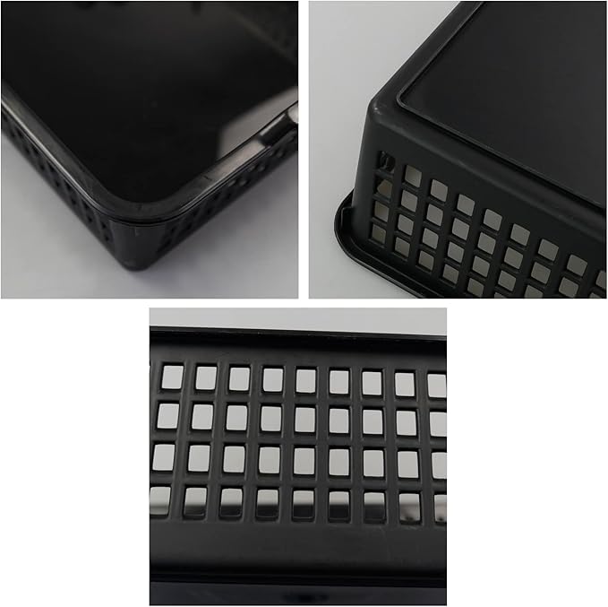 Plastic Flat Storage Basket, Plastic Paper Storage Basket Tray, 6 Pack