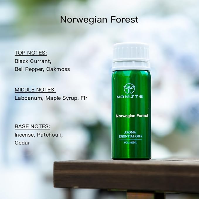 Nordic Forest 3.38 Fl Oz Essential Oil Blends for Diffusers - Cedar & Fir Scented Essential Oils with Maple Sweetness, Fragrance Air Diffuser Oils for Cabin Retreats and Cozy Home
