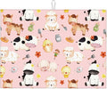 Pink Farm Animal Dish Drying Mat for Kitchen Counter Cute Kitchen Mat Microfiber Kitchen Countertop Absorbent Reversible Drainer Rack Pad Dish Drying Mat 18 x 24 Inch