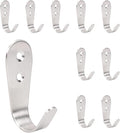 NearMoon Coat Hooks Wall Mounted, Stainless Steel Wall Hooks Heavy Duty Robe Hanger Rustproof for Hanging Coat Towel Hat Key Bag on Bathroom/Kitchen, 10 Pack (Brushed Nickel)