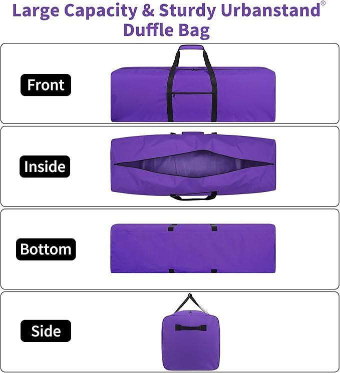 Urbanstand 52 Inch Extra Large Duffle Bag for Travel, Sports Gear Storage Bag with 2-way Lockable Zippers, Long Duffel Bag for Tent Camping tripod (Purple)