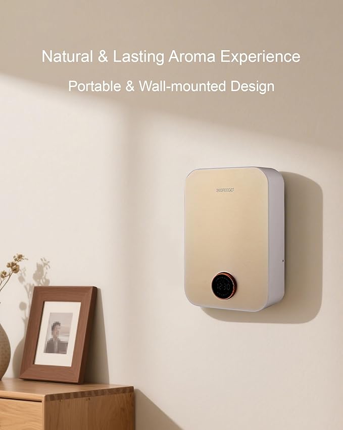 Home Diffuser|150ml Large Capacity Essential Oil Diffuser|Smart Bluetooth Controlled Pure Essential Oil Diffuser|24/7 Customizable Settings (White Gold)