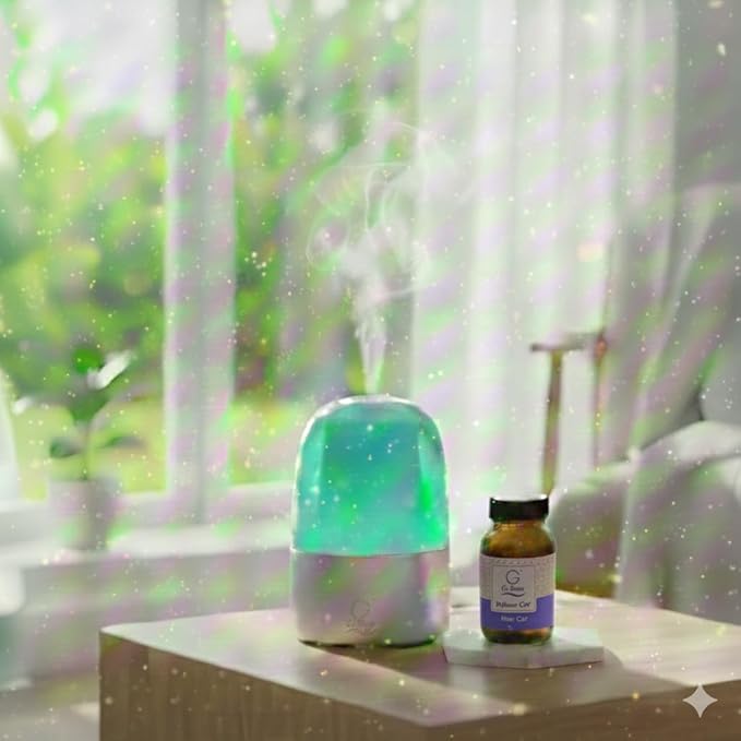 G’s Breeze Smart Diffuser with Refill – Bluetooth & Wi-Fi App Control, Gradient LED Lighting, Adjustable Scent Intensity, Low Noise, 24 Hour Schedule, Aromatherapy Diffuser for Home & Office - New Car