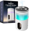 Waterless Diffuser for Essential Oil: Mini Battery Scent Diffuser for Room&Home&Car with 9 Colors LED Light - Aroma Cool Mist Machine Snow White