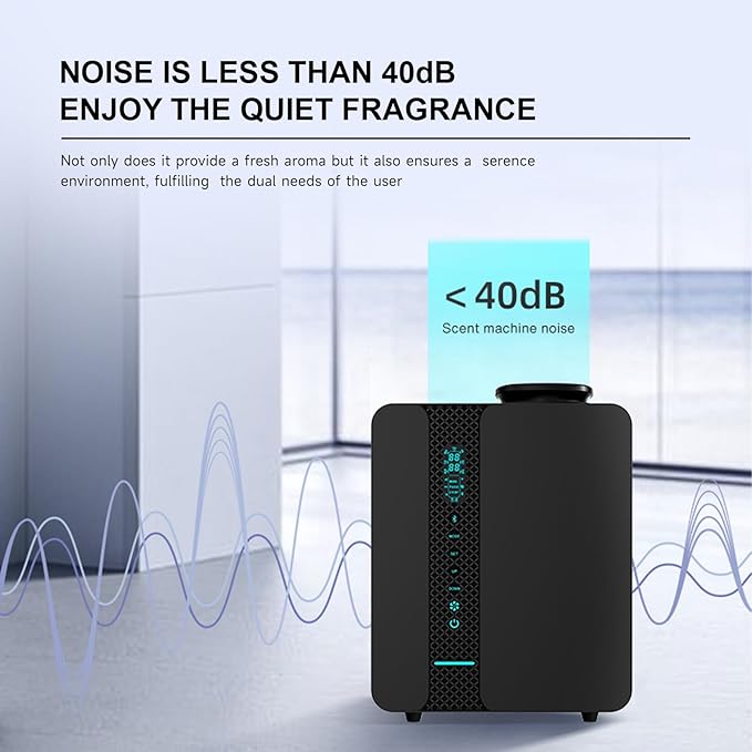 Waterless Diffuser - Aroma Scent Machine Aromatherapy Smart LCD Touch & APP Control 2000 Sq.Ft Essential Oil Diffusers 200ML Oil Level Monitoring for Large Room, Hotel, Office, Metal Material