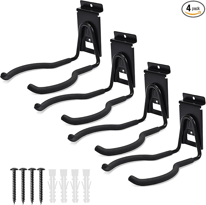 Heevir Slatwall Power Tool Hanger, Garage Garden Tool Hooks, Steel String Trimmer Holder Grass Trimmer Organizer, Weed Eater Rack Garage Storage Hook for Weed Wacker, Leaf Blower